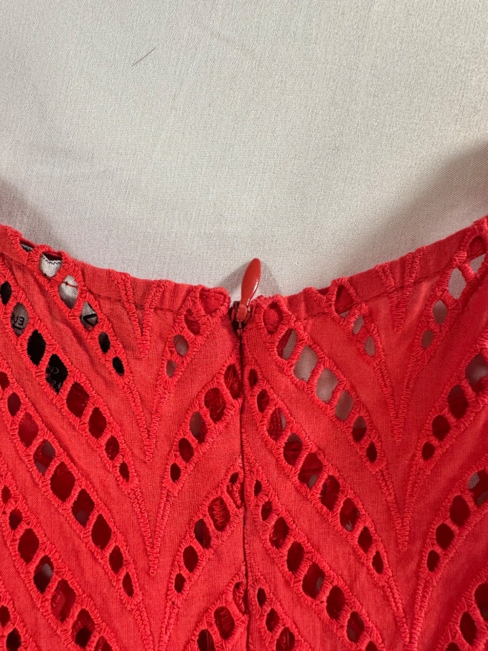 Bardot Red Eyelet Ruffle Cutout Fit & Flare Mini Dress US 6 - Picture 5 of 16